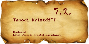 Tapodi Kristóf névjegykártya
