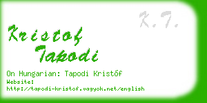 kristof tapodi business card